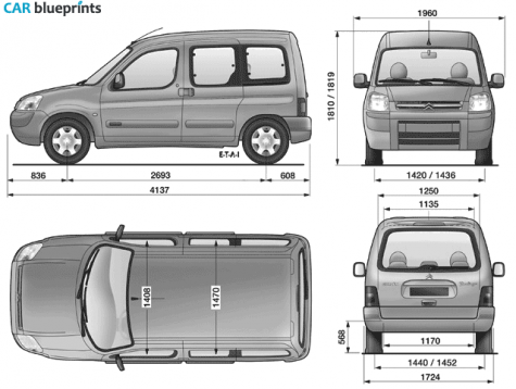 2008 Citroen Berlingo Minivan blueprint