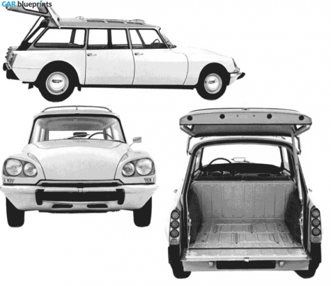 1958 Citroen DS 19 (ID) Break Wagon blueprint