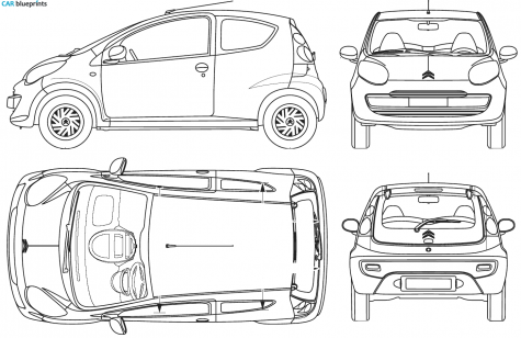 2005 Citroen C1 3-door Hatchback blueprint