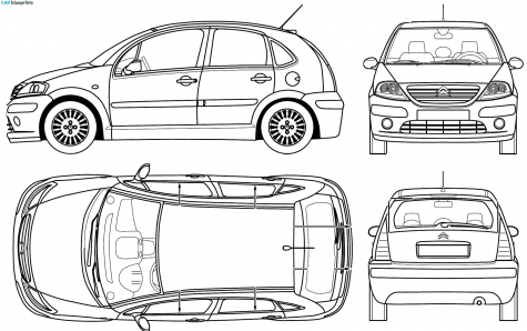 2005 Citroen C3 Hatchback blueprint