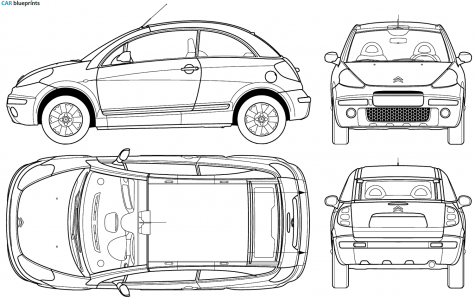 2005 Citroen C3 Pluriel Cabriolet blueprint