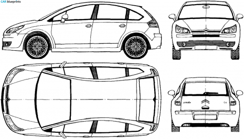 2004 Citroen C4 5-door Hatchback blueprint