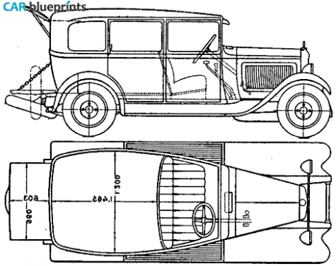 1932 Citroen C4 Conduite Interieure Commercial Wagon blueprint