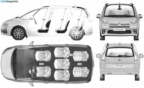 2007 Citroen C4 Picasso Minivan blueprint