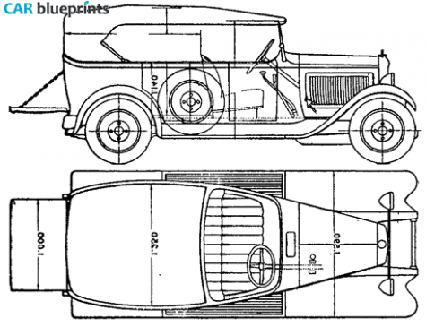 1932 Citroen C4 Torpedo Commercial Cabriolet blueprint