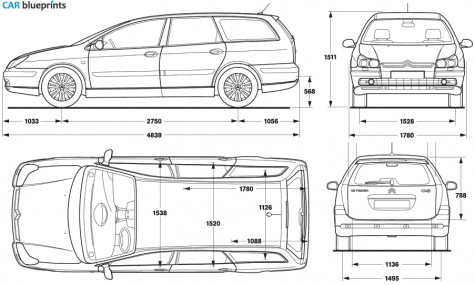 2006 Citroen C5 II Break Wagon blueprint