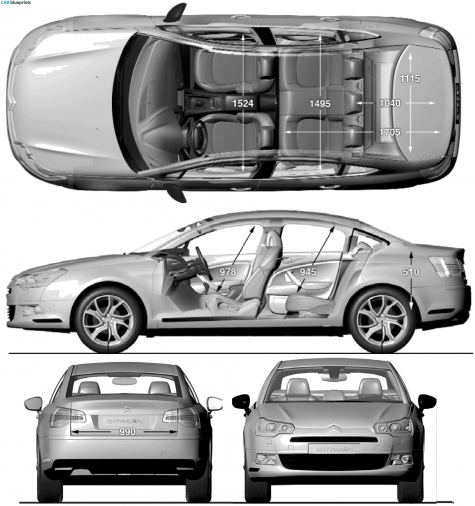 2008 Citroen C5 S2 Sedan blueprint