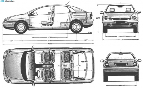 2001 Citroen C5 Hatchback blueprint