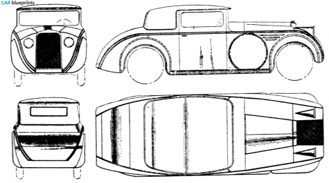 1929 Citroen C6 Coupe blueprint