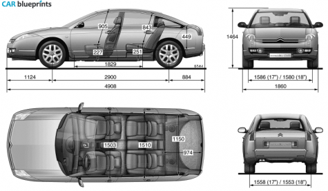 2006 Citroen C6 Sedan blueprint