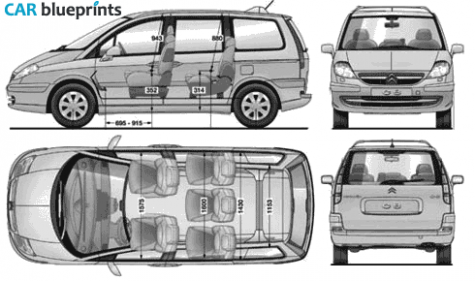 2002 Citroen C8 Minivan blueprint