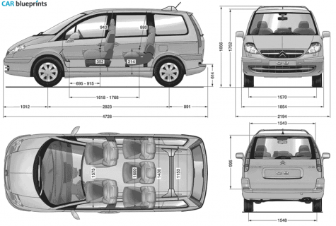 2002 Citroen C8 Minivan blueprint