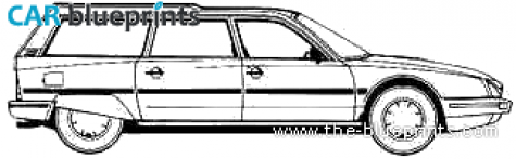 1986 Citroen CX20 Re Familiale Wagon blueprint