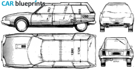 1977 Citroen CX Break Familiale Wagon blueprint