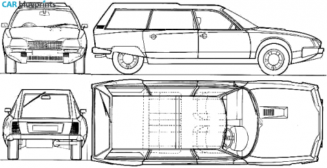 1975 Citroen CX Familiale Break Wagon blueprint