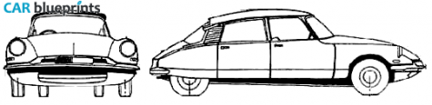 1955 Citroen DS 19 Sedan blueprint