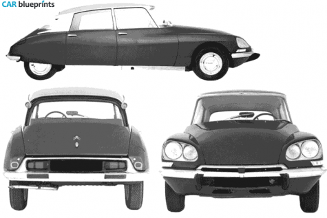 1971 Citroen DS 21 ID 19 Hatchback blueprint