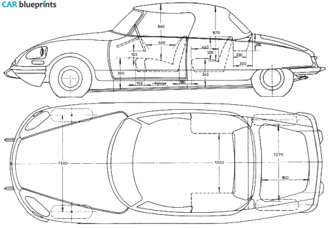 1967 Citroen DS 21 Cabriolet blueprint