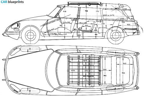 1969 Citroen DS 21 Safari Break Wagon blueprint