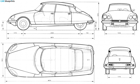 1967 Citroen DS 19 Hatchback blueprint