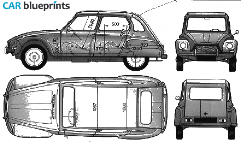 1974 Citroen Dyane 6 Hatchback blueprint