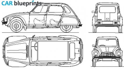 1967 Citroen Dyane Hatchback blueprint