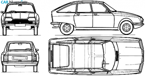 1970 Citroen GS Hatchback blueprint