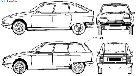 1970 Citroen GS Hatchback blueprint