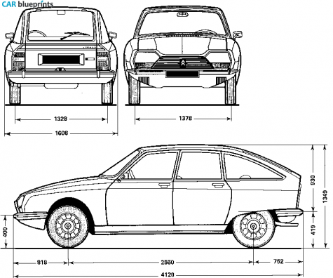 1970 Citroen GS Hatchback blueprint