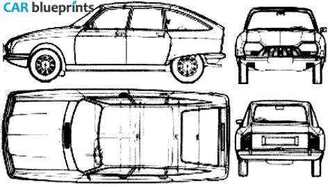 1970 Citroen GS Hatchback blueprint