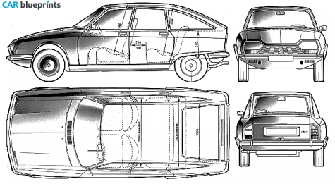 1974 Citroen GS Birotor Hatchback blueprint