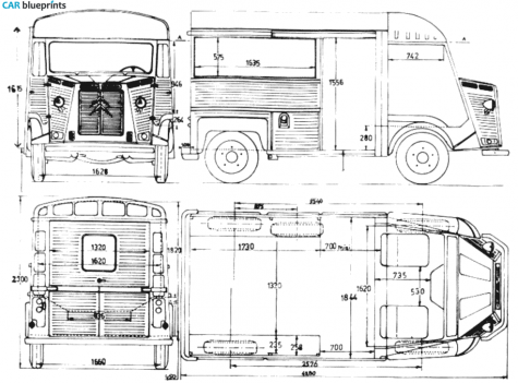 1967 Citroen HY Bus blueprint