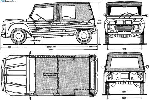 1969 Citroen Mehari Wagon blueprint