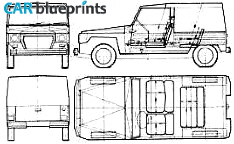 1969 Citroen Namco Pony Cabriolet blueprint