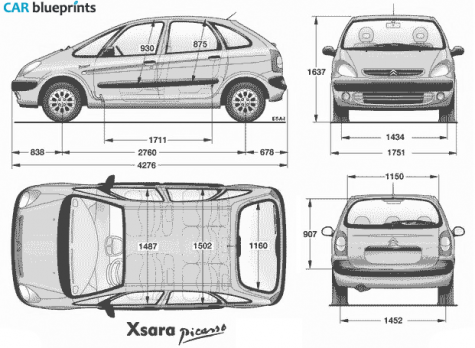 1999 Citroen Xsara Picasso Minivan blueprint