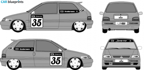 2001 Citroen Saxo Hatchback blueprint