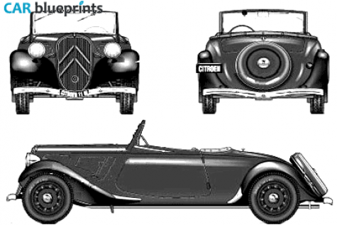 1939 Citroen 11BL Traction Avant Cabriolet blueprint