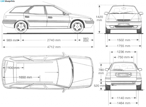 1995 Citroen Xantia Break Wagon blueprint