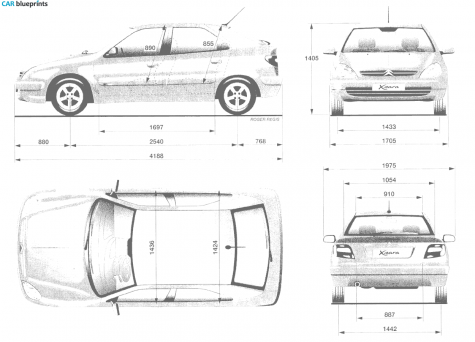 2000 Citroen Xsara Berline Hatchback blueprint