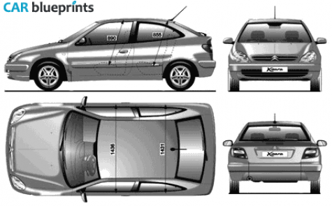 2000 Citroen Xsara Coupe blueprint