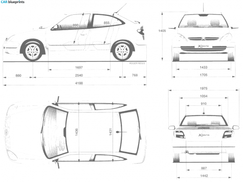 2000 Citroen Xsara Coupe blueprint