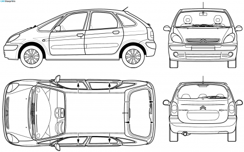 2005 Citroen Xsara Picasso Minivan blueprint