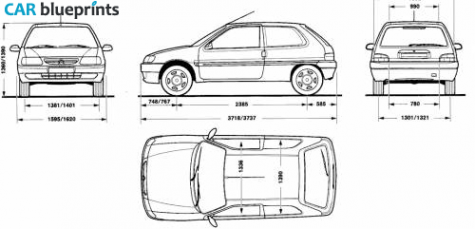 1999 Citroen Saxo Hatchback blueprint