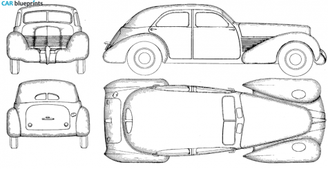 1935 Cord 810 Sedan blueprint