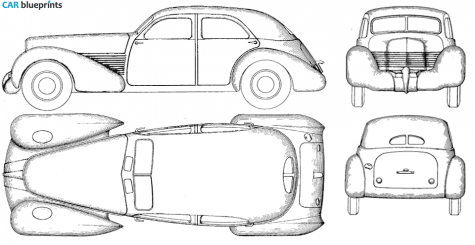 1935 Cord 810 Sedan blueprint