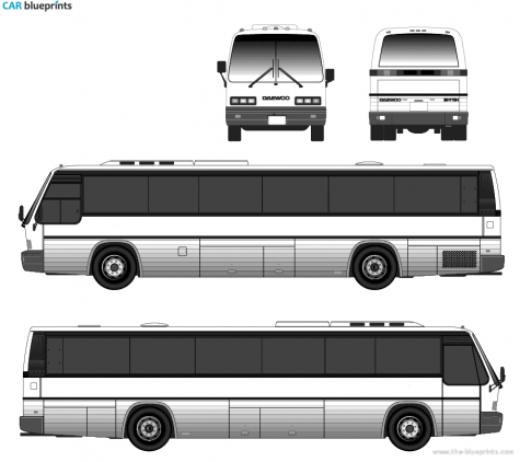 Daewoo BH115H Bus blueprint