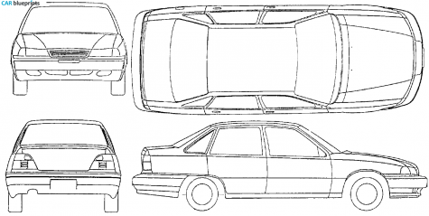 1994 Daewoo Cielo Sedan blueprint