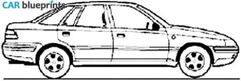 1997 Daewoo Espero Sedan blueprint