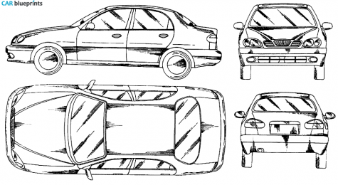 1997 Daewoo Lanos Sedan blueprint