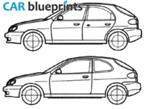 1997 Daewoo Lanos Hatchback blueprint